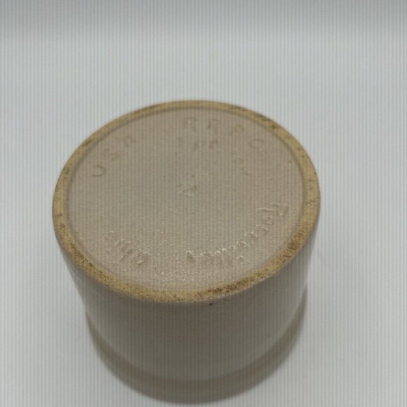 Vtg RRP USA Roseville Ohio POTTERY 1-Pint Snow Man Stoneware Crock Holiday Crock - Picture 4 of 8